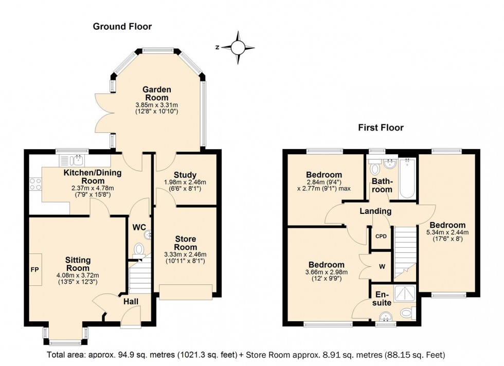 Floorplan for Parish End, Leamington Spa
