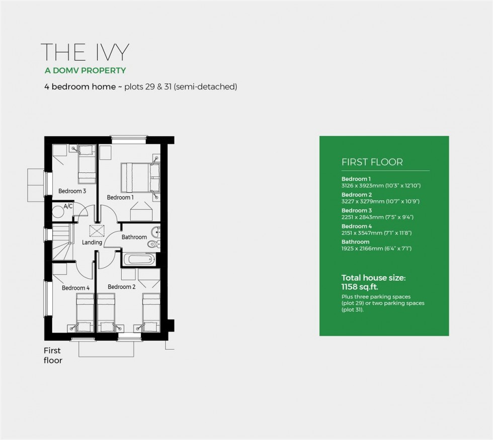 Floorplan for Plot 29,Ivy, Severn Meadows