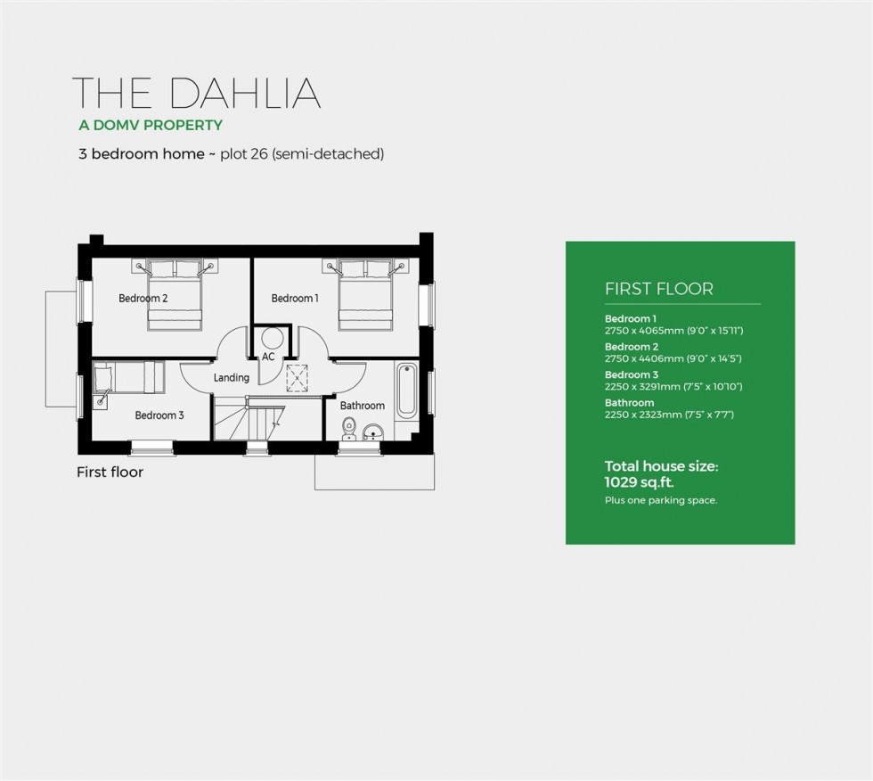 Floorplan for Plot 26, The Dhalia, Severn Meadows