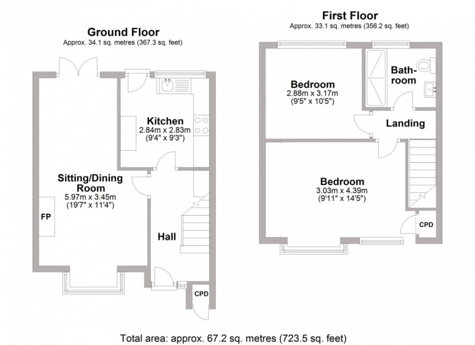 Floorplan for Penfold Close, Bishops Tachbrook, Leamington Spa, CV33